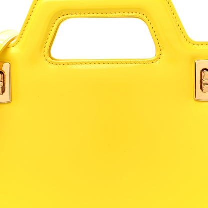 Salvatore Ferragamo Brushed Calfskin Mini Wanda Top Handle Bag Yellow 8 of 10