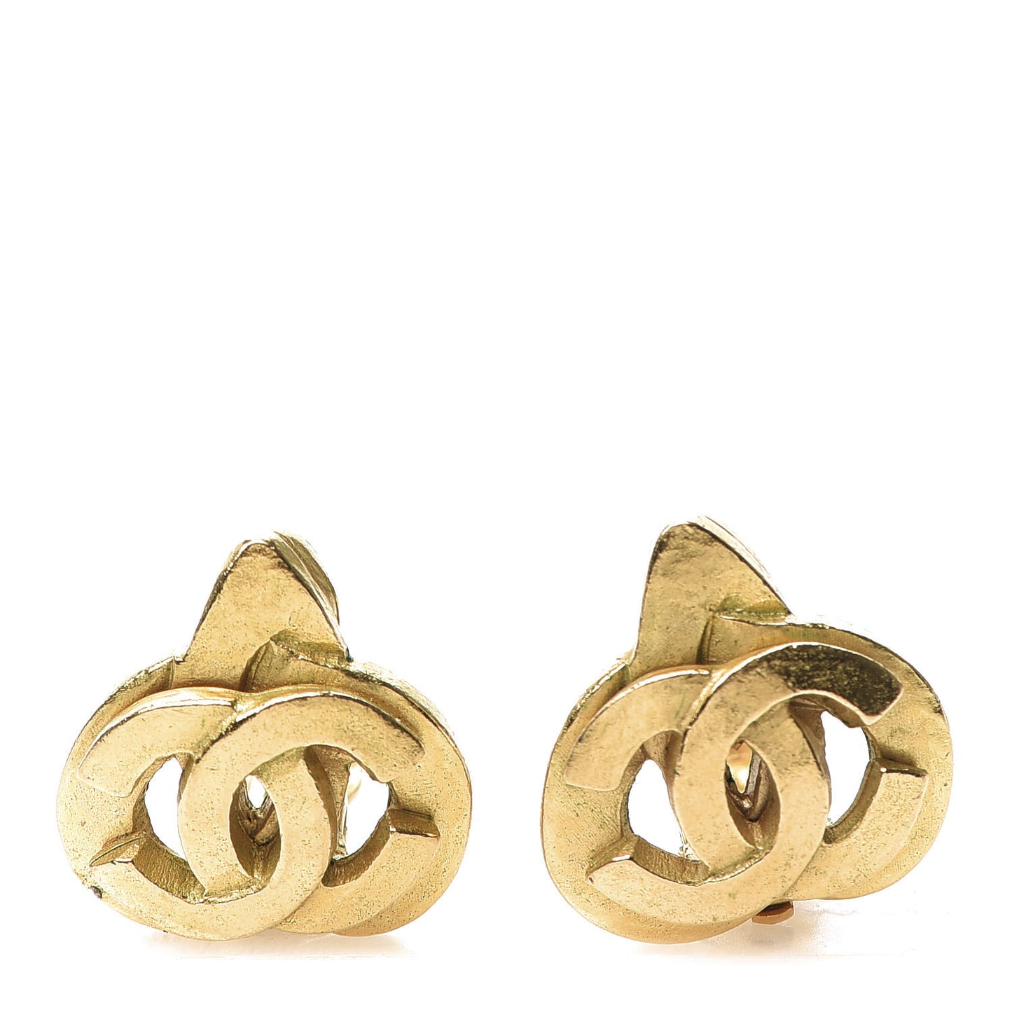 CC Heart Clip On Earrings Gold