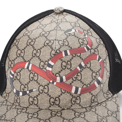 Gucci GG Supreme Monogram Kingsnake Baseball Hat M Beige Multicolor 10 of 11