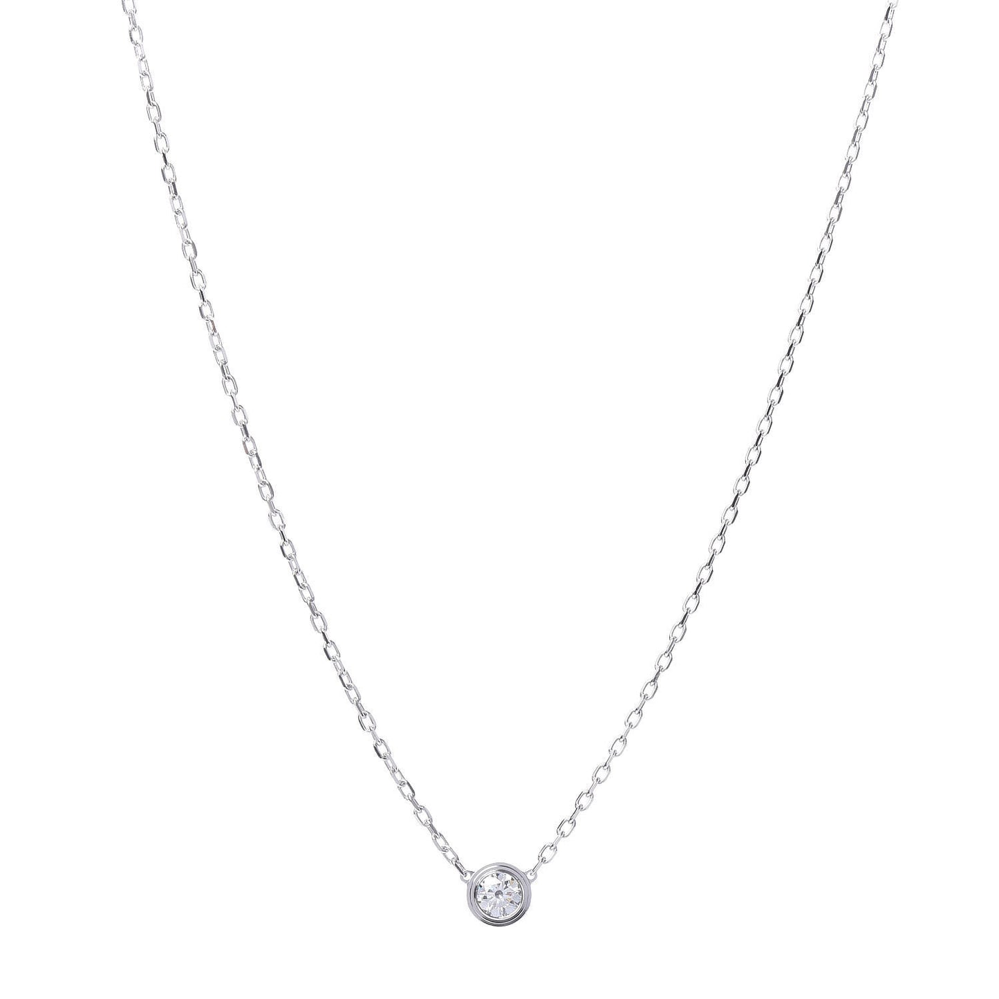 18K White Gold Diamond LM D'Amour Pendant Necklace