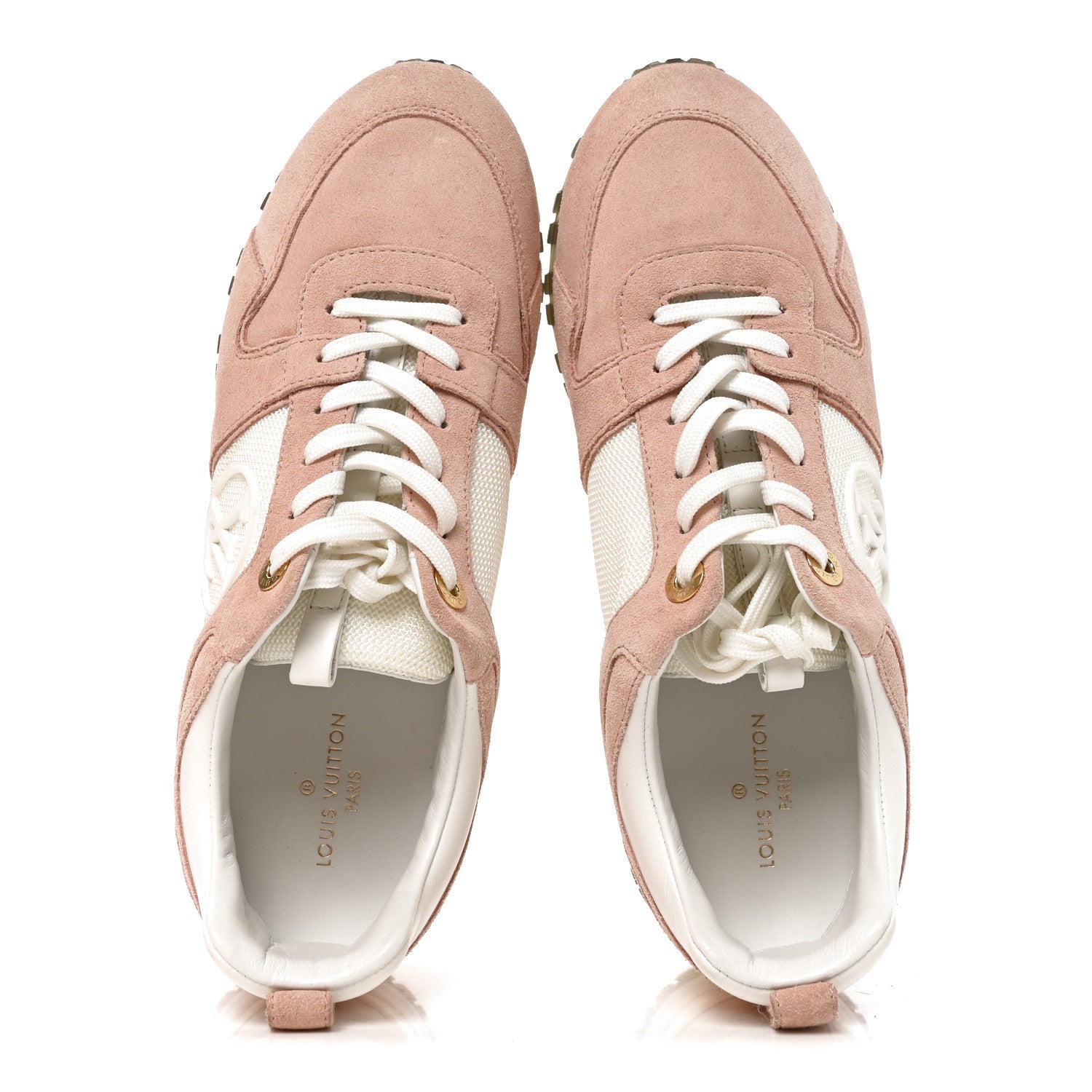 Louis Vuitton Suede Calfskin Run Away Sneakers 38 Pink 5 of 9