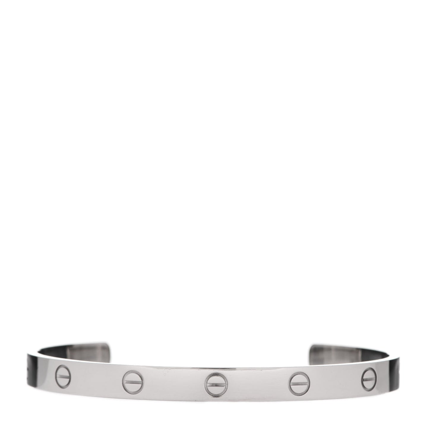18K White Gold LOVE Cuff Bracelet 19