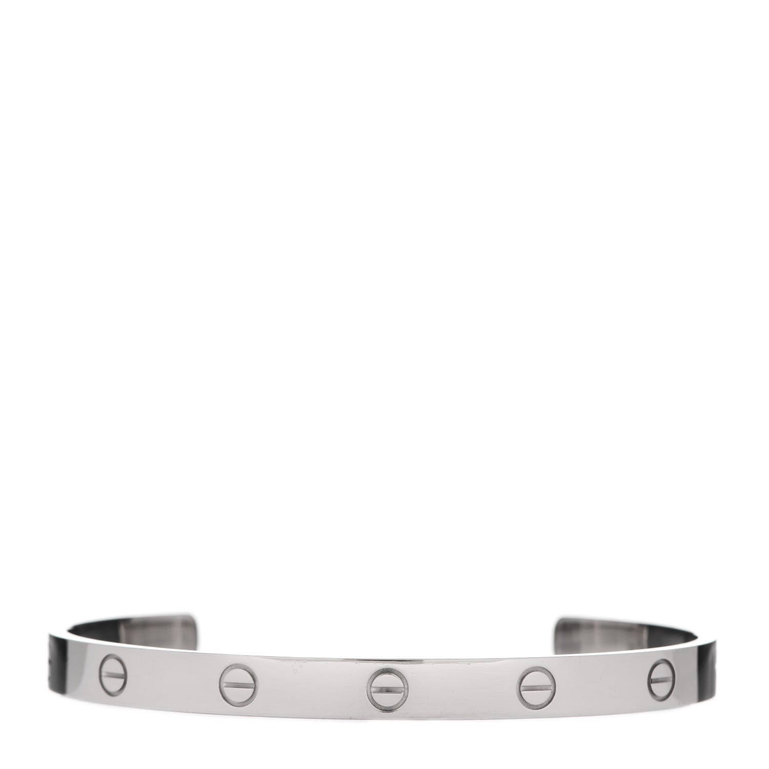 Cartier 18K White Gold LOVE Cuff Bracelet 19 1 of 4