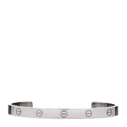 Cartier 18K White Gold LOVE Cuff Bracelet 19 1 of 4