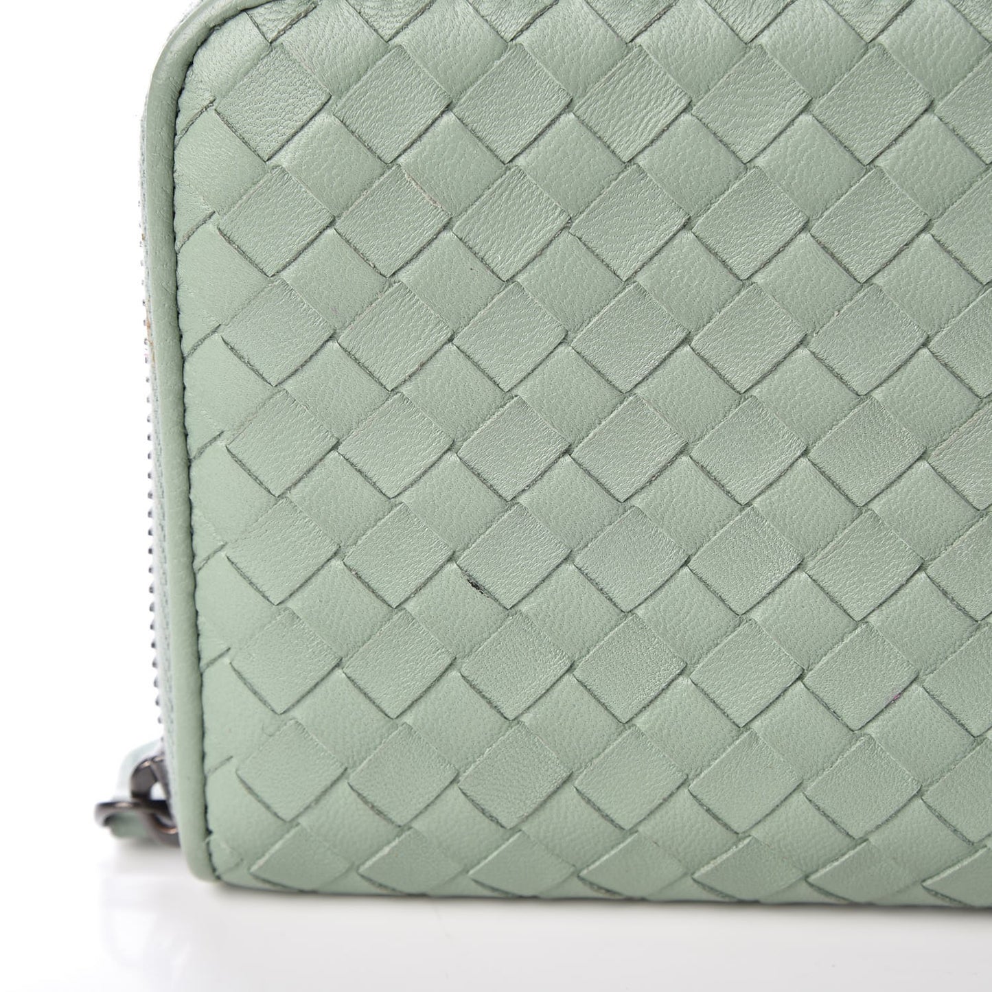 Nappa Intrecciato Zip Around Wallet Light Green