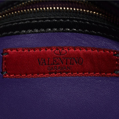 Valentino Garavani Nappa Rockstud Wristlet Clutch Purple Black 9 of 17