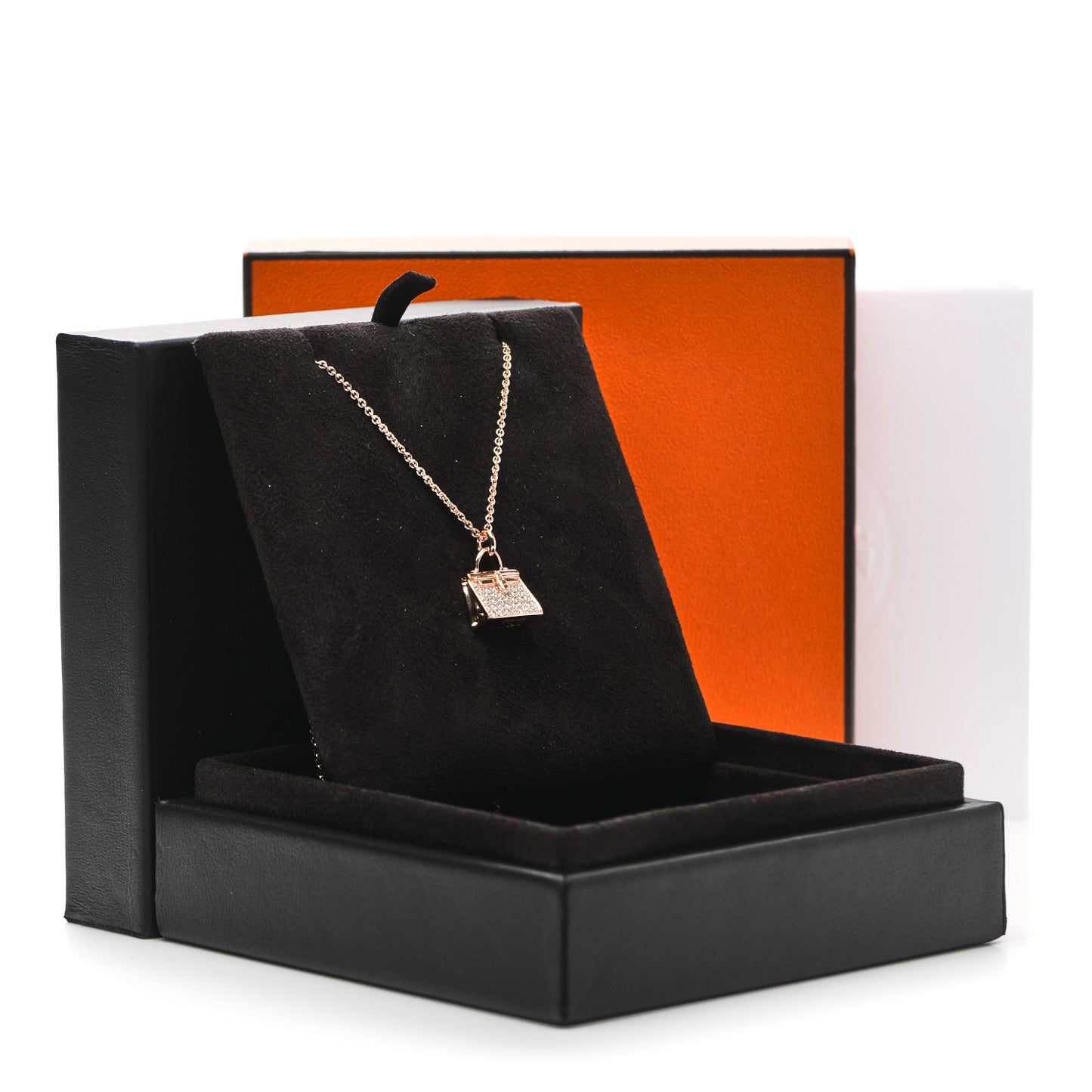 18K Rose Gold Diamond Kelly Amulettes Pendant Necklace