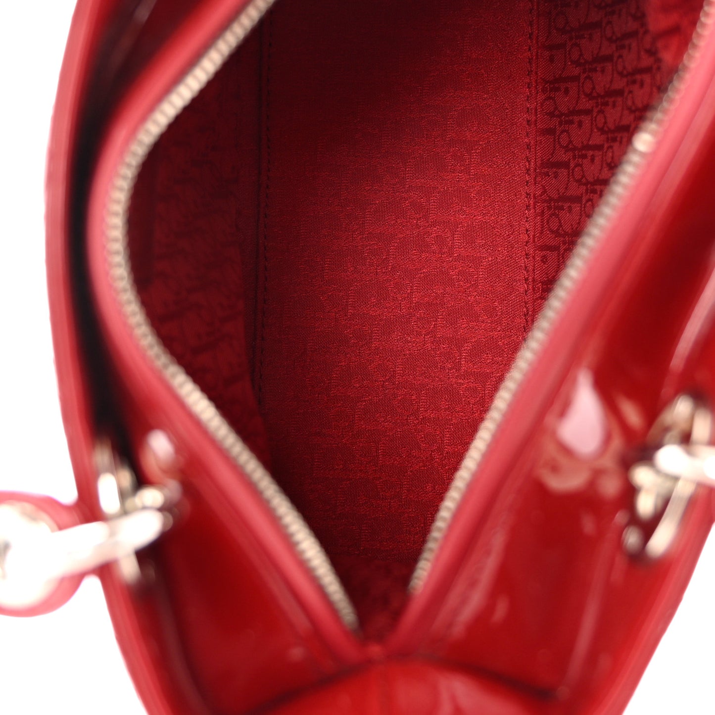 Patent Cannage Medium Lady Dior Red