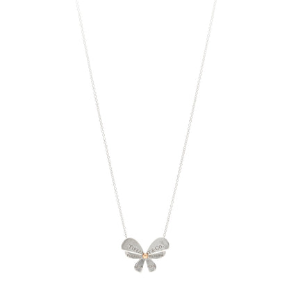 Tiffany Sterling Silver 18K Rose Gold Return to Tiffany Love Bugs Butterfly Pendant Necklace 1 of 4