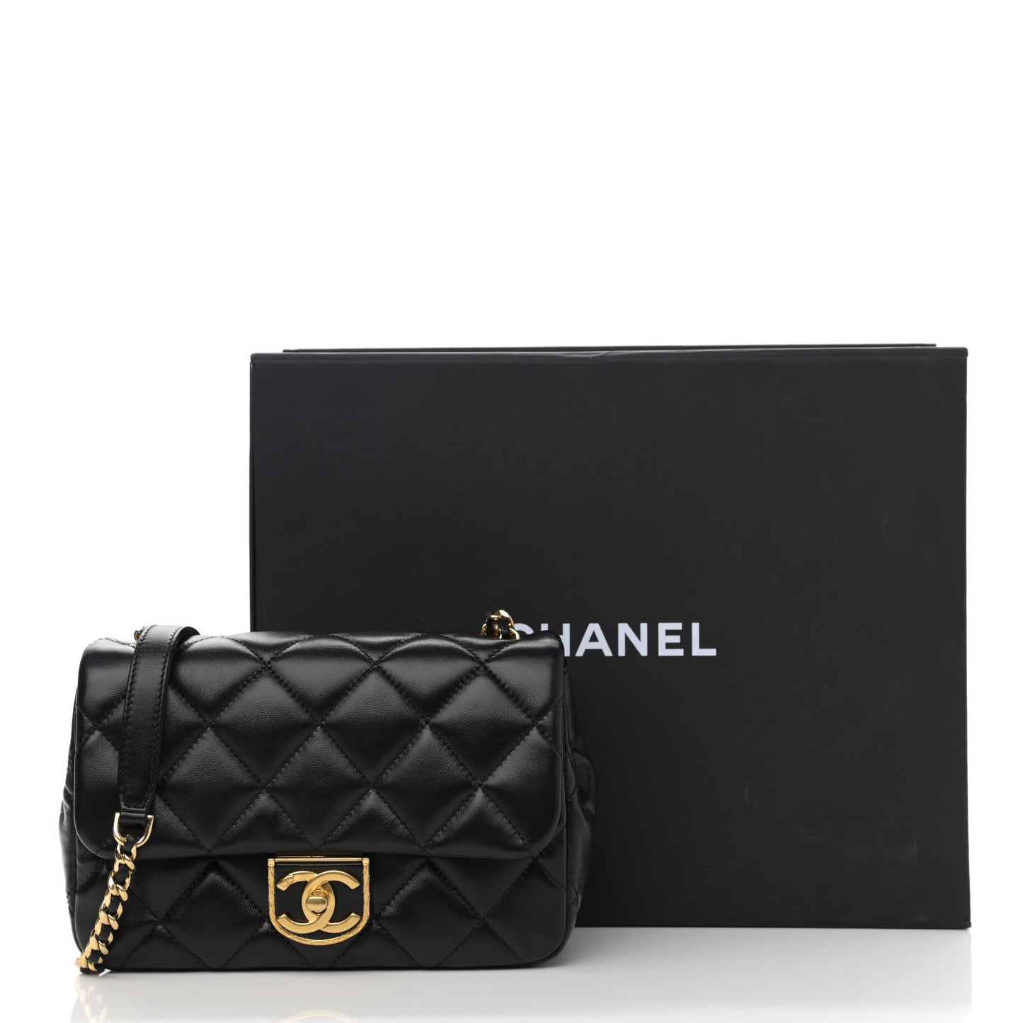 Lambskin Quilted Mini Flap Black