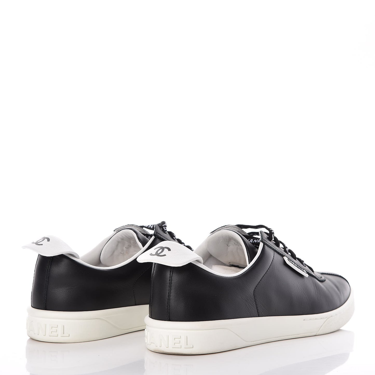 Calfskin Womens CC Sneakers 38.5 Black