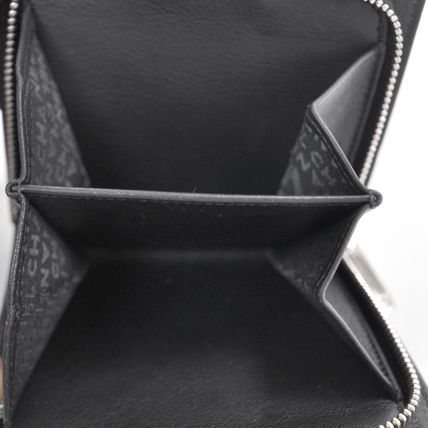 Patent Compact Zip Wallet Black