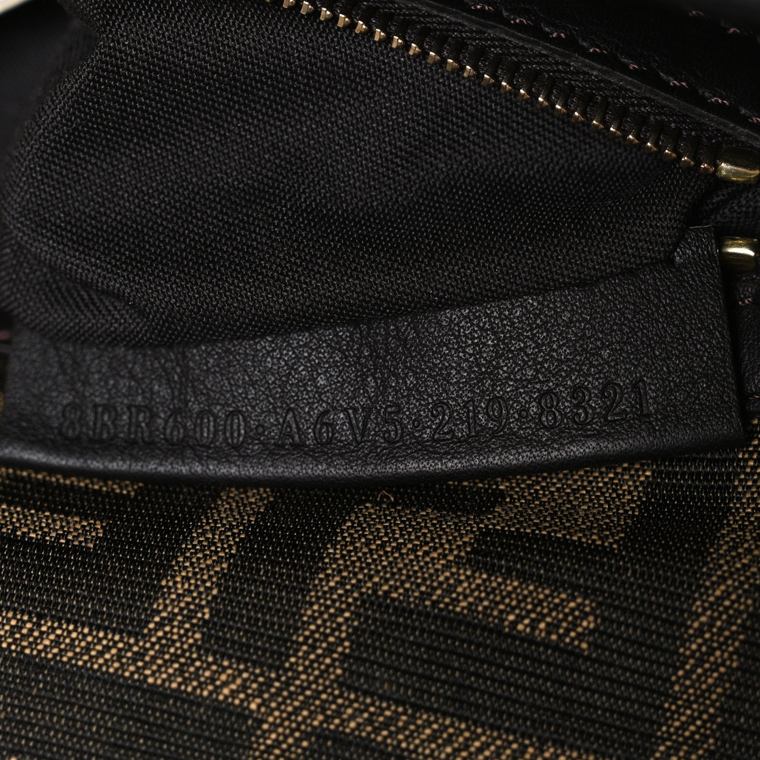Fendi Fabric Jacquard FF 1974 Medium Baguette Tobacco Moro Black 7 of 11