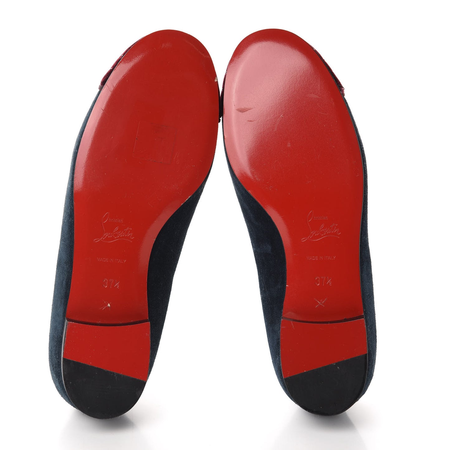 Velvet Veau Velours Cap Toe I Love My Loubies Loafers 37.5 Rouge Imperial Blue Kohl