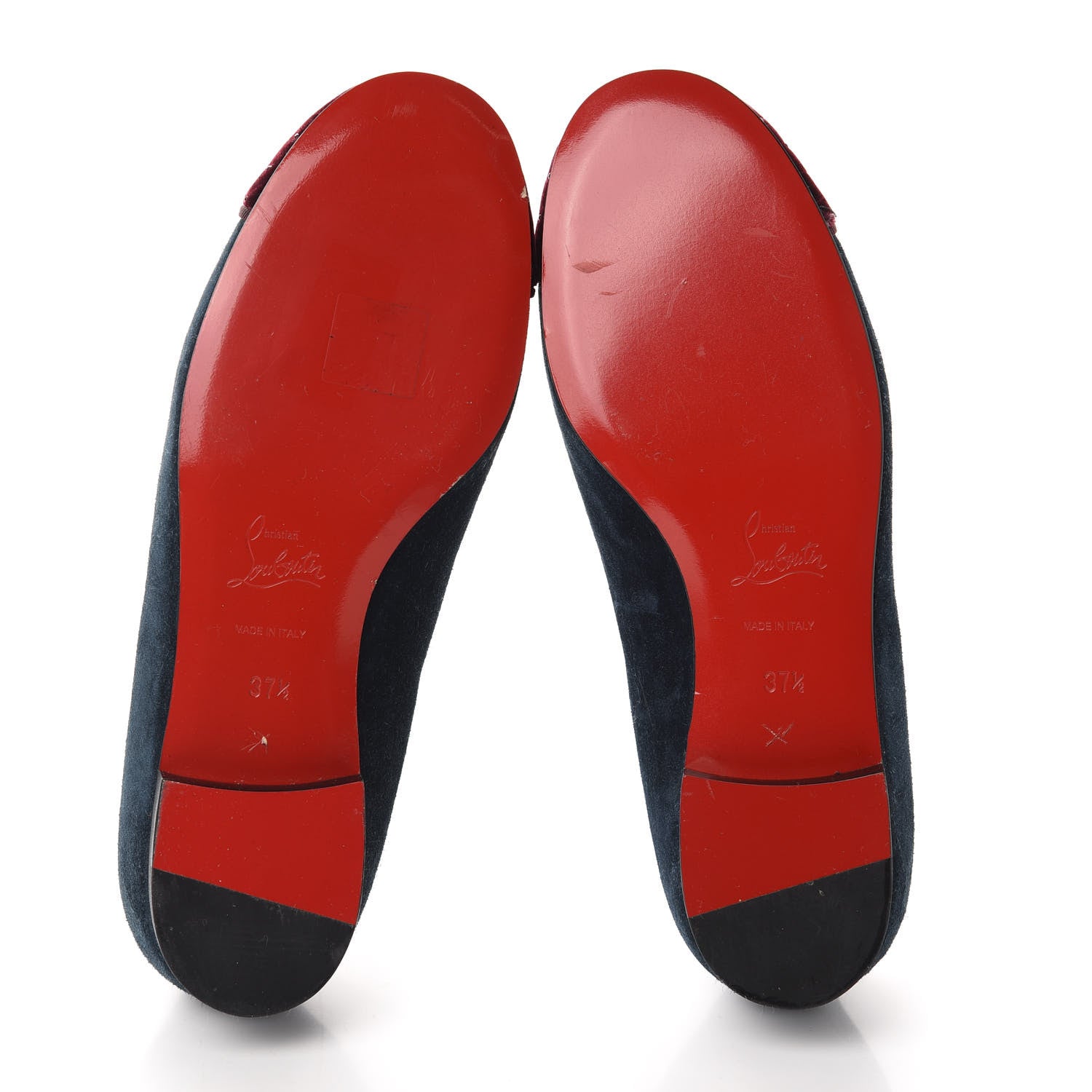 Christian Louboutin Velvet Veau Velours Cap Toe I Love My Loubies Loafers 37.5 Rouge Imperial Blue Kohl 6 of 10