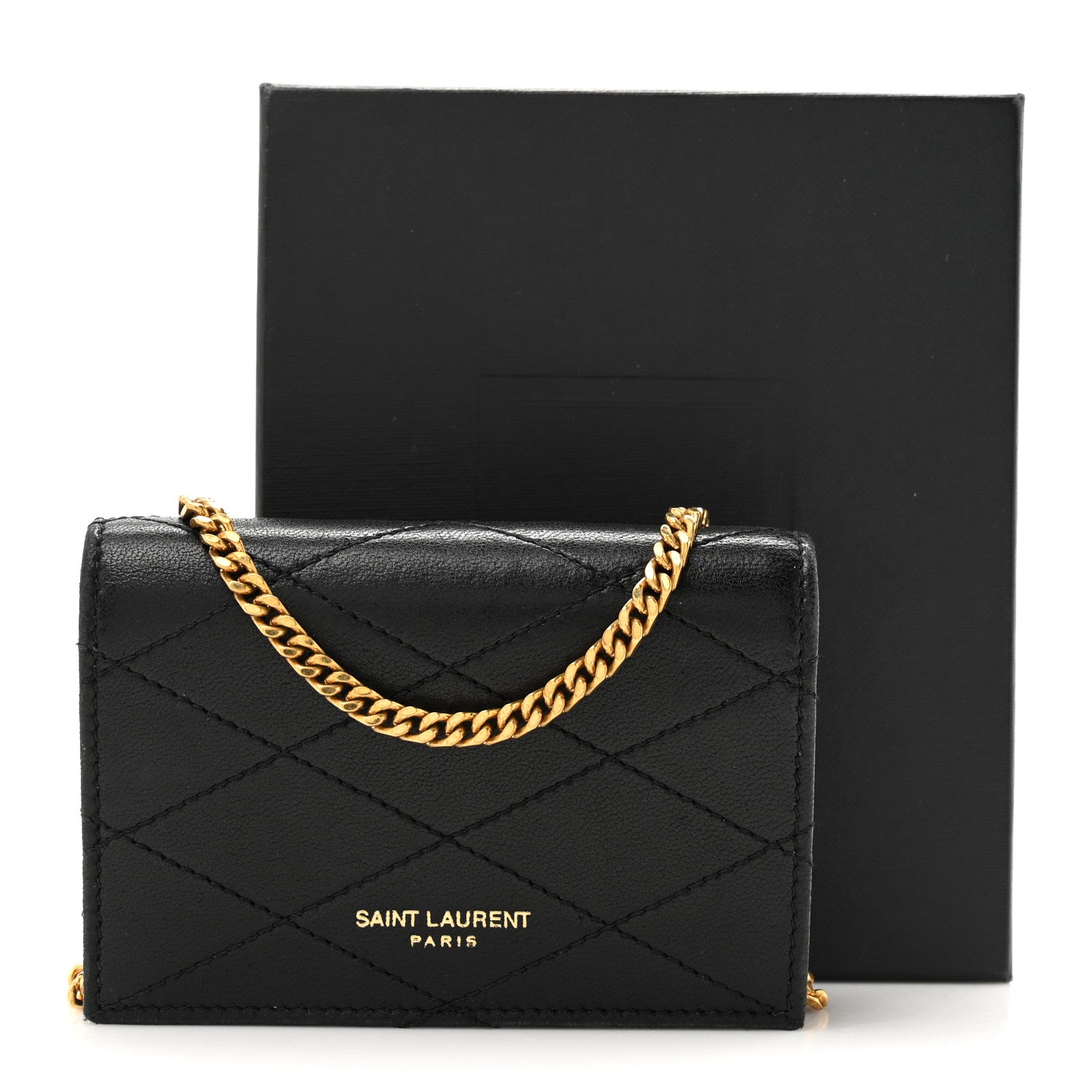 Saint Laurent Lambskin Quilted Monogram Baby Crossbody Bag Black 14 of 14