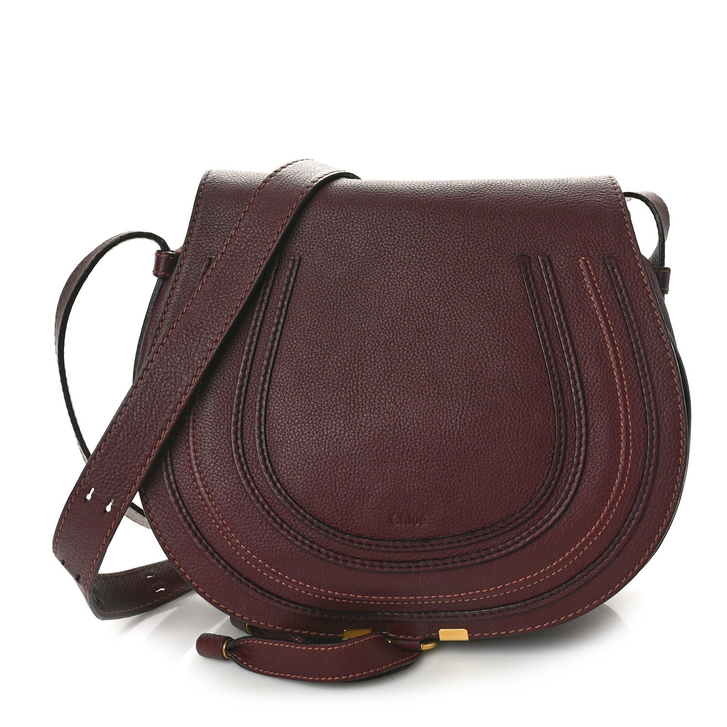 Chloe Calfskin Medium Marcie Round Crossbody Bag Dark Velvet 1 of 9