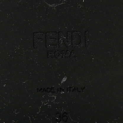 Fendi Calfskin Stretch Fabric FF Rockoko Biker Boots 36 Black Charcoal 6 of 7