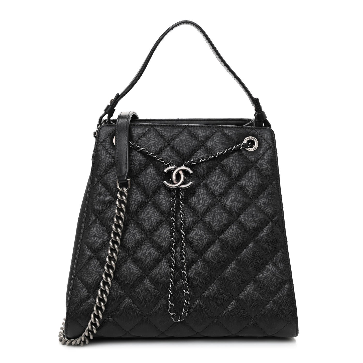 Chanel Caviar Quilted Medium CC Bucket Bag Black 1 of 10