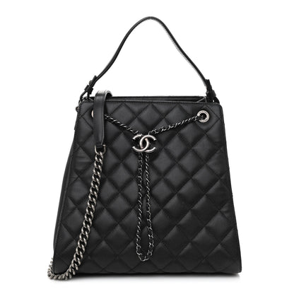 Chanel Caviar Quilted Medium CC Bucket Bag Black 1 of 10