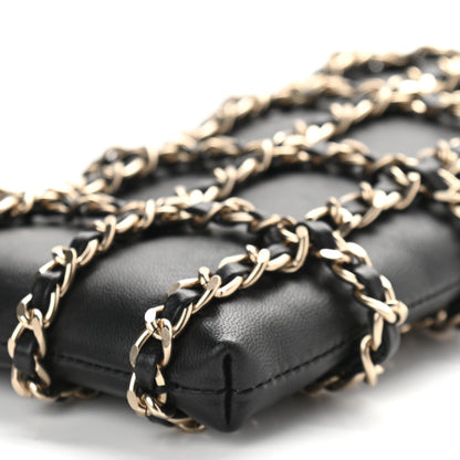 Chanel Lambskin Clutch With Chain Black 15 of 16