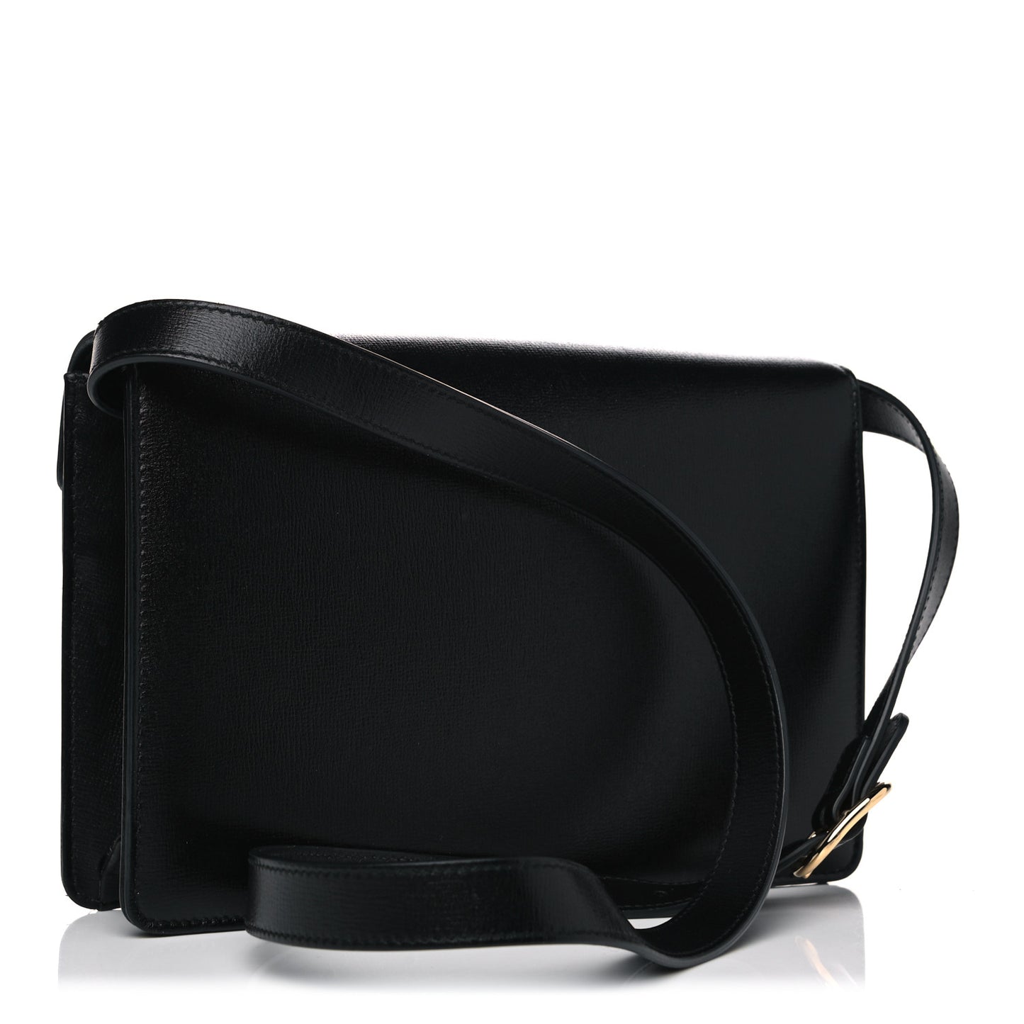 Textured Calfskin Small Torchon GG Ring Shoulder Bag Black