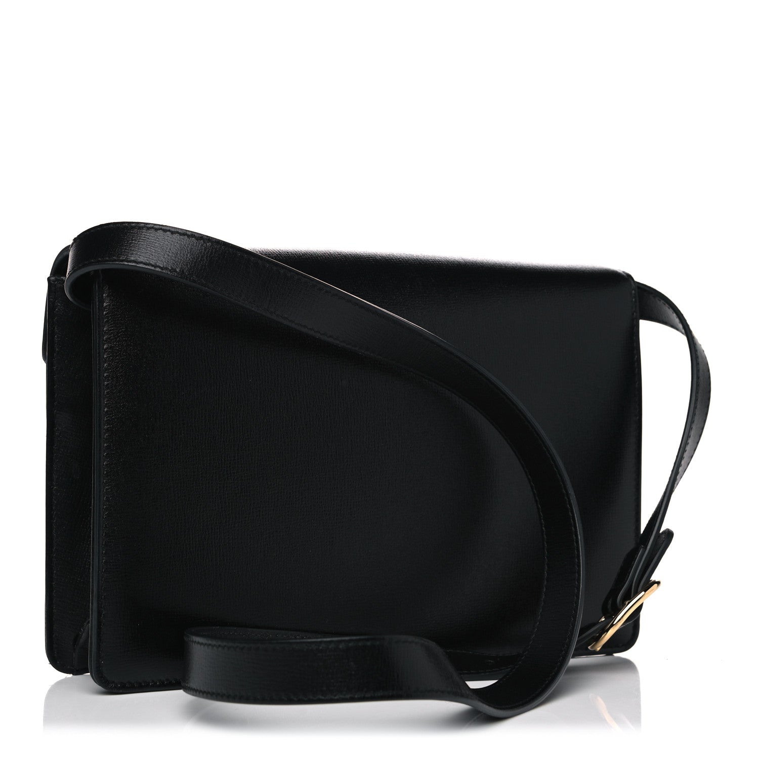 Gucci Textured Calfskin Small Torchon GG Ring Shoulder Bag Black 2 of 11