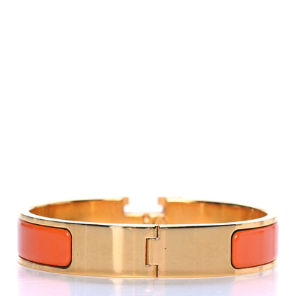 Hermes Enamel Narrow Clic Clac H Bracelet PM Orange 2 of 3