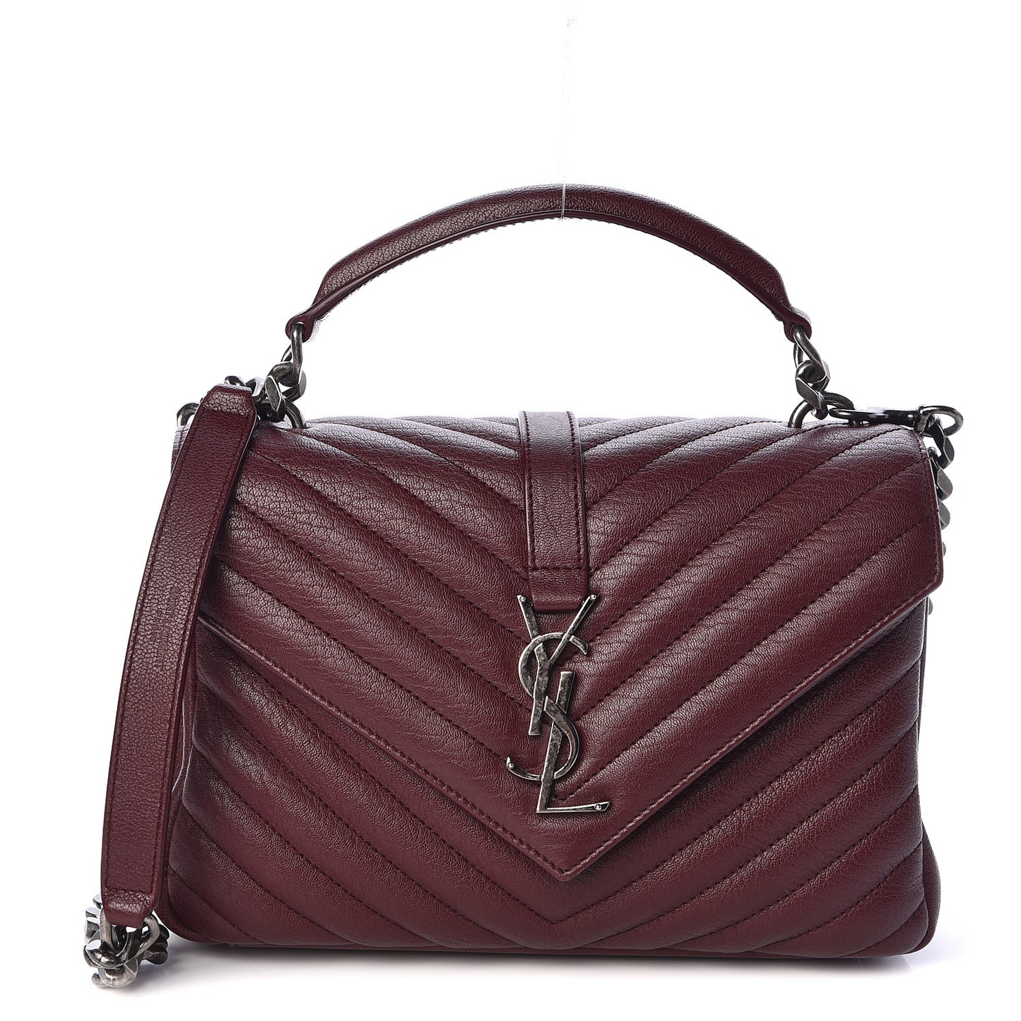 Sheepskin Matelasse Chevron Medium College Bag Rouge Legion