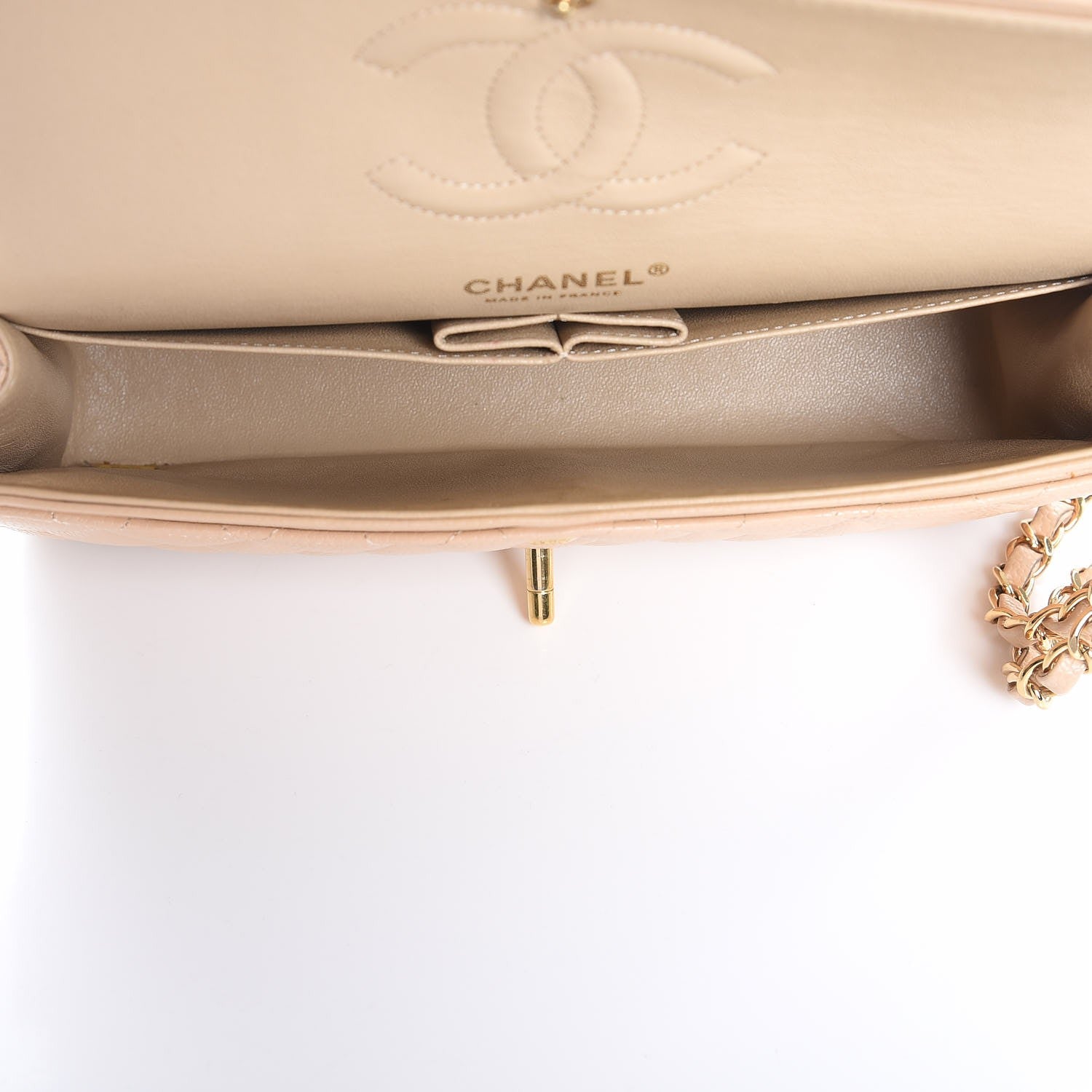 Chanel Caviar Quilted Medium Double Flap Beige Clair 5 of 8