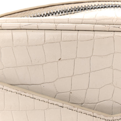 Saint Laurent Calfskin Crocodile Embossed Monogram Mini Lou Camera Bag Crema Soft 15 of 20
