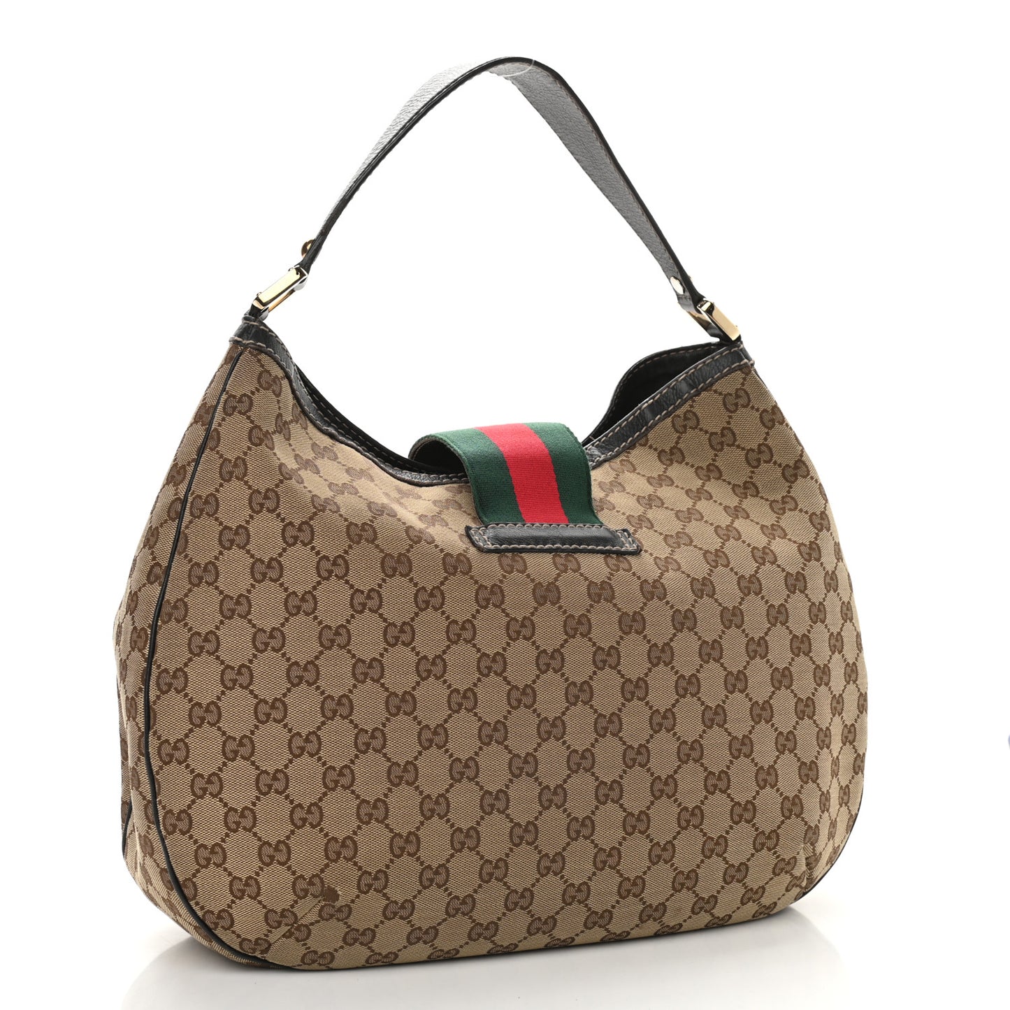 Monogram Large New Ladies Web Hobo Dark Brown