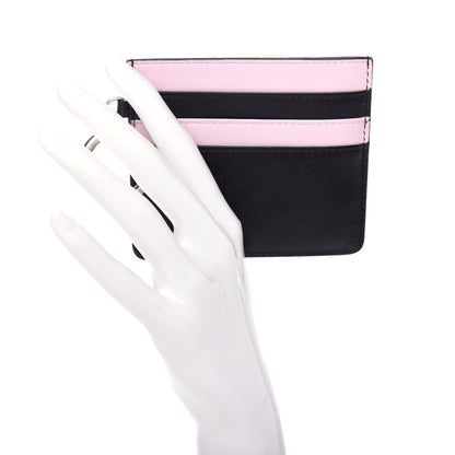 Christian Dior Calfskin Keychain Card Holder Black Pink 2 of 7