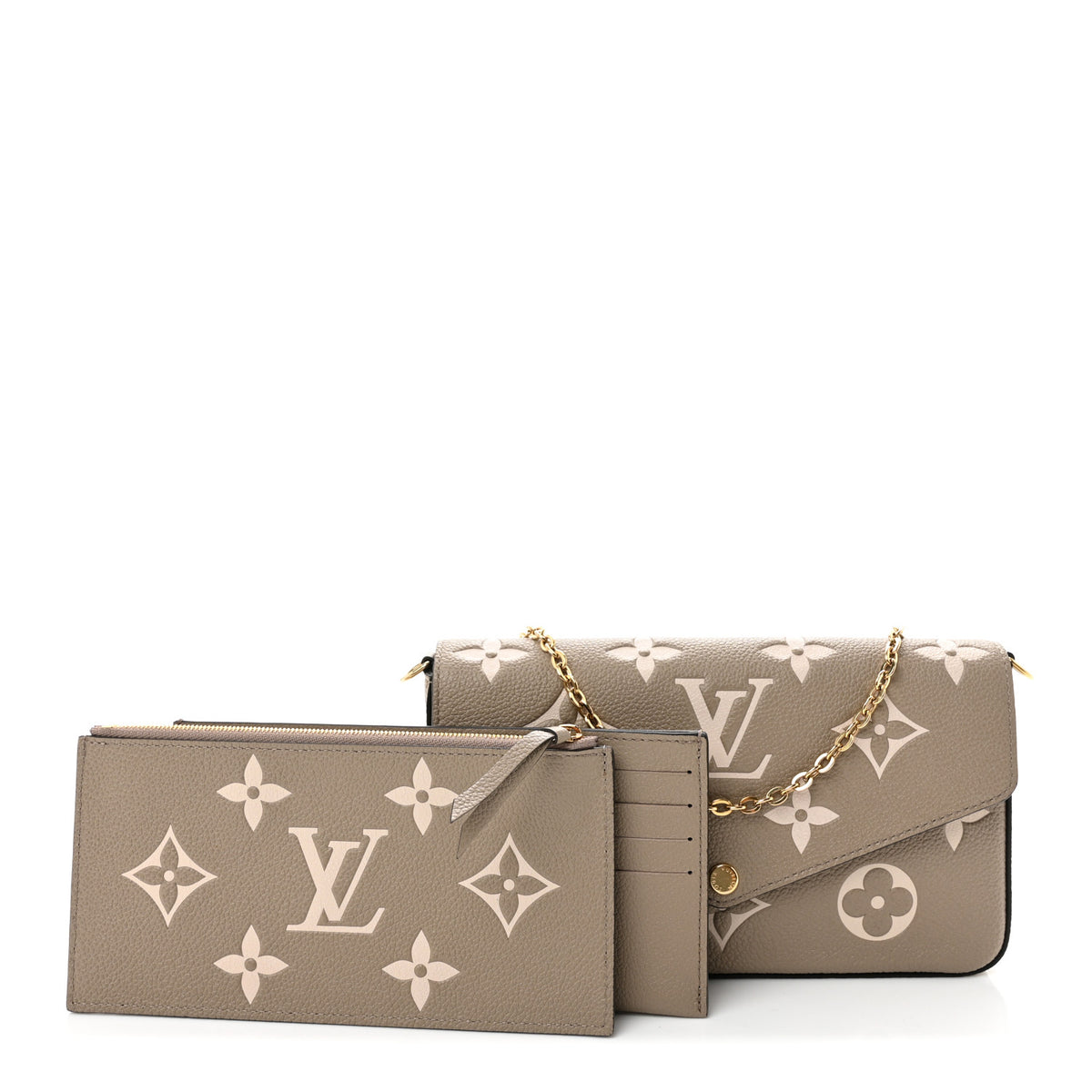 Louis Vuitton Empreinte Monogram Giant Felicie Pochette Tourterelle Creme 3 of 10