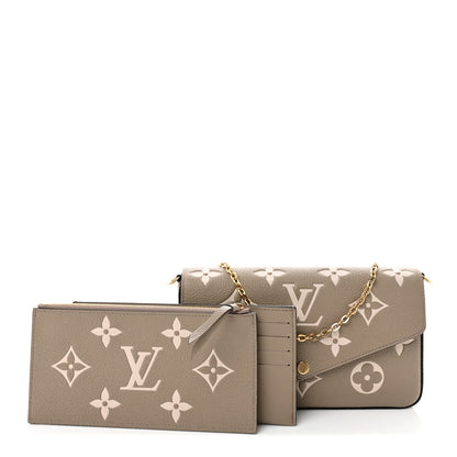 Louis Vuitton Empreinte Monogram Giant Felicie Pochette Tourterelle Creme 3 of 10