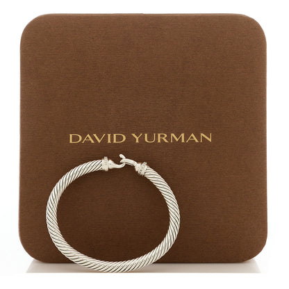 David Yurman Sterling Silver Diamond 5mm Cable Buckle Bracelet 4 of 4