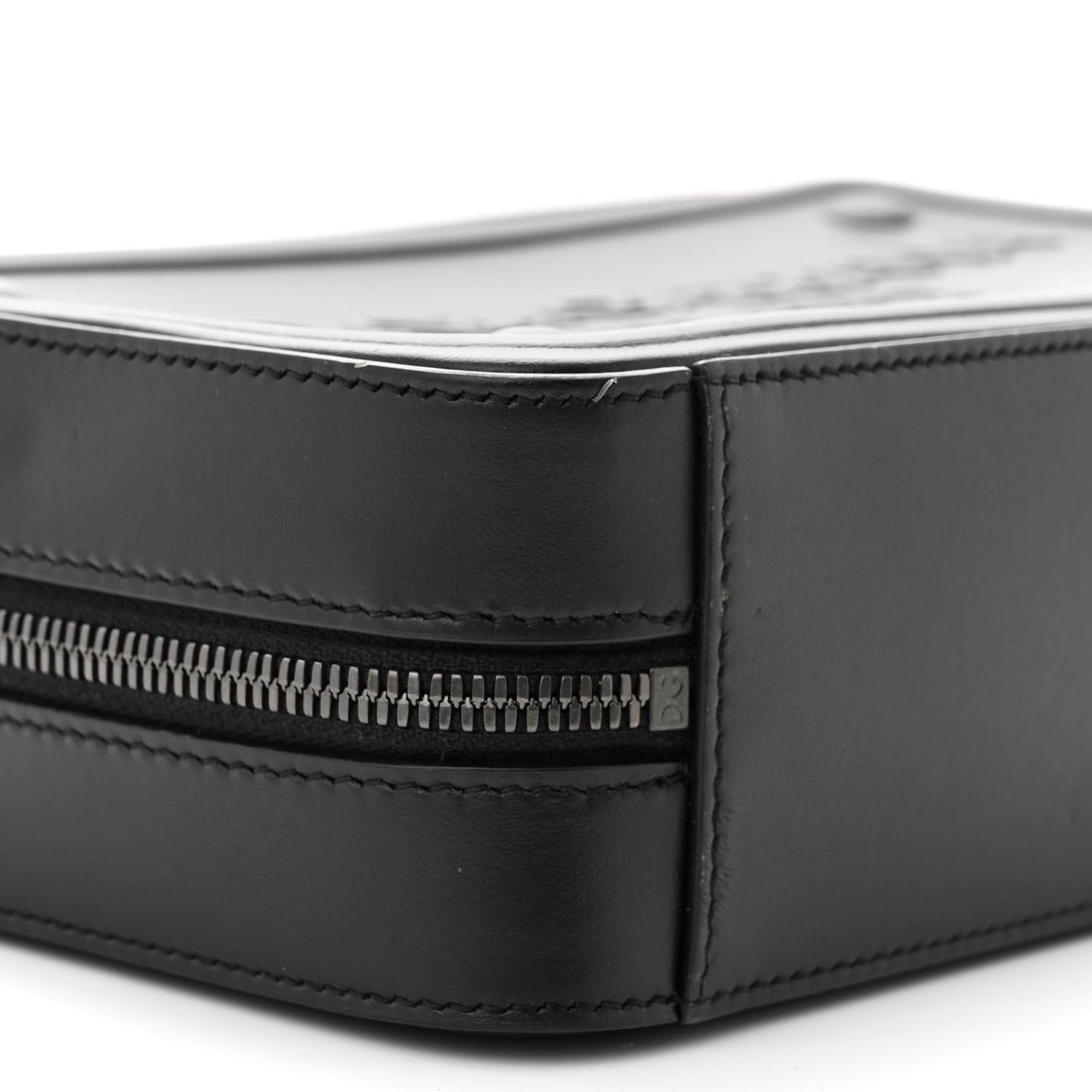 Calfskin Embossed DG Logo Crossbody Bag Black