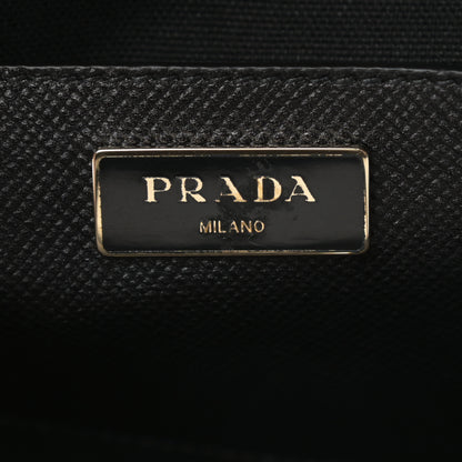 Prada Saffiano City Calfskin Bi-Color Tote Bluette Black 7 of 18