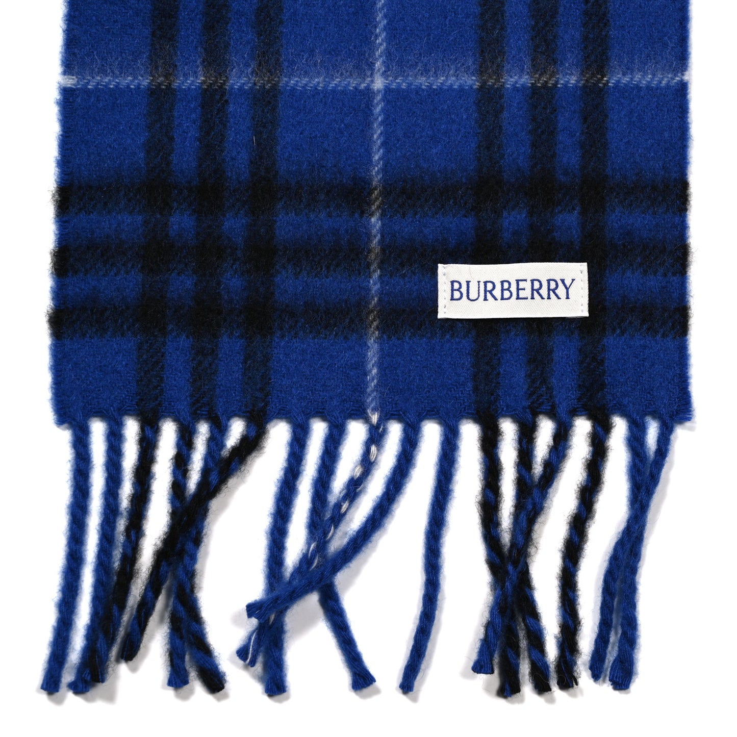 Cashmere Vintage Check Fringe Scarf Knight