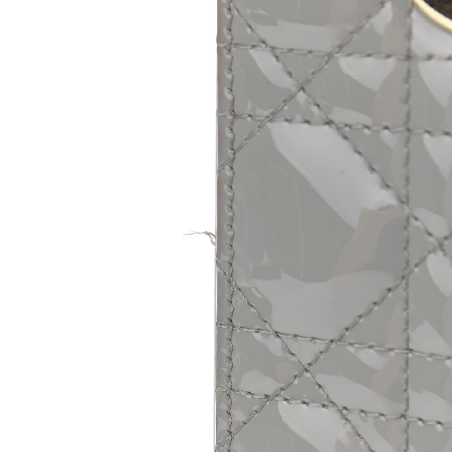 Patent Cannage Small Lady Dior Grey