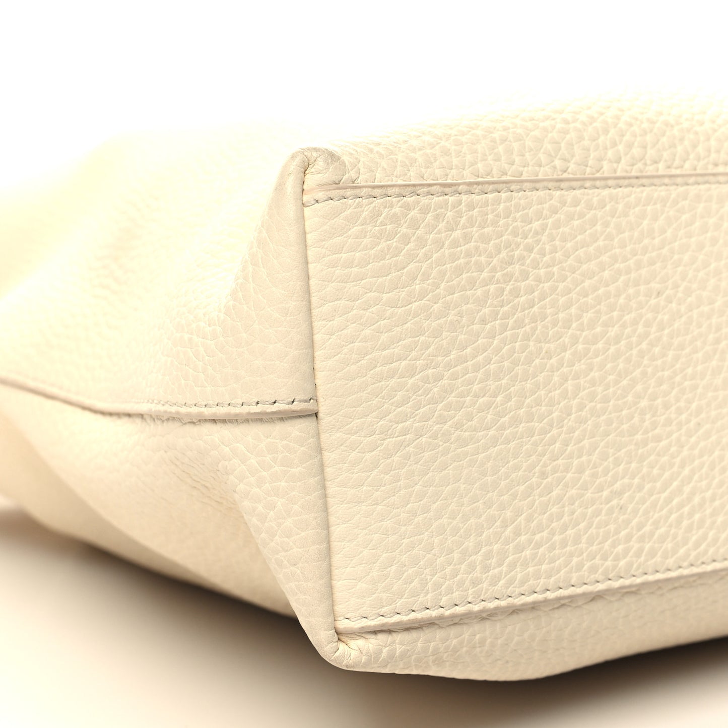 Grained Calfskin Medium Portfolio Tote Ivory