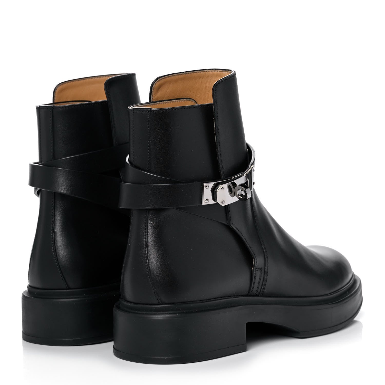 Hermes Calfskin Veo Ankle Boots 37 Black 4 of 8
