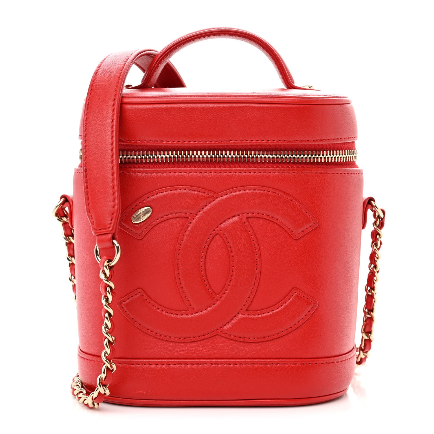 Chanel Lambskin Timeless Vanity Cosmetic Case Red 1 of 11