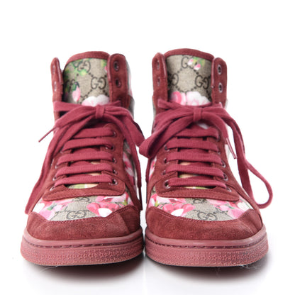 Gucci GG Supreme Monogram Blooms Womens High Top Sneakers 38 Beige Multicolor Dry Rose 2 of 15