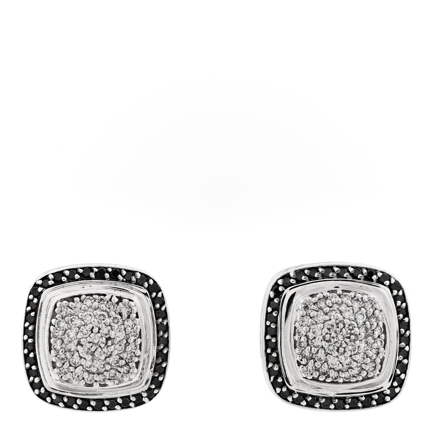 Sterling Silver Black Diamond 11mm Pave Albion Earrings