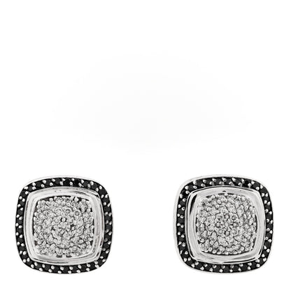 David Yurman Sterling Silver Black Diamond 11mm Pave Albion Earrings 1 of 4