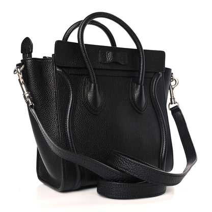 Celine Drummed Calfskin Nano Luggage Black 3 of 8