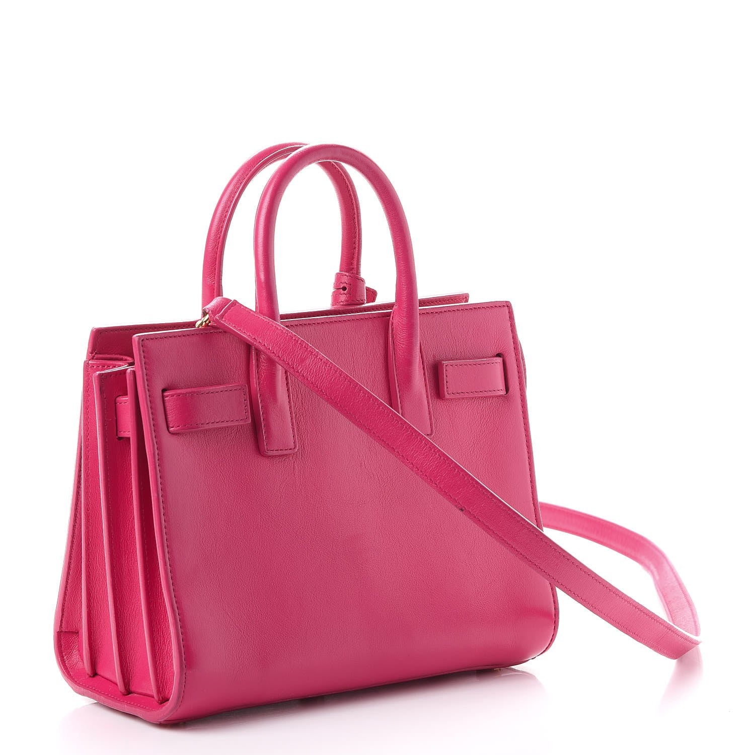 Saint Laurent Calfskin Nano Sac De Jour Lipstick Fuchsia 3 of 12