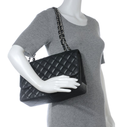 Chanel Caviar Jumbo Single Flap Black 2 of 9