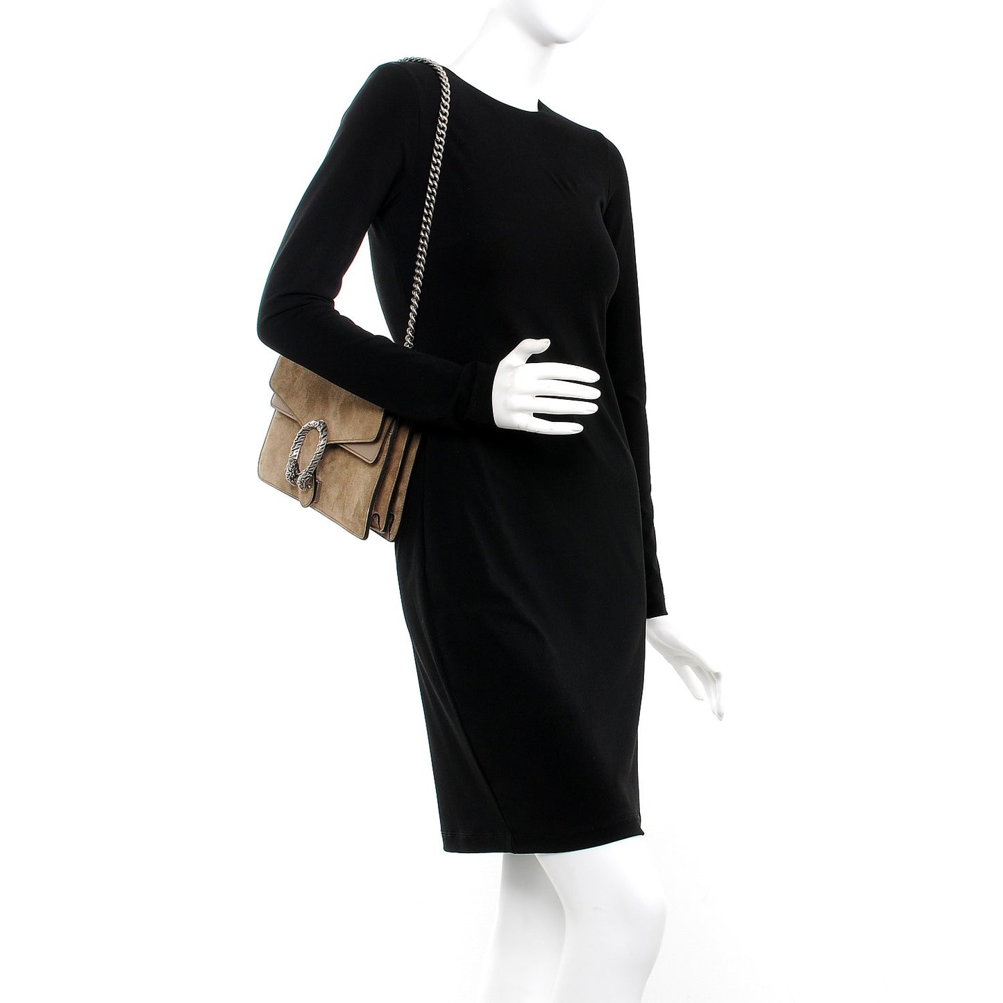 Suede Small Dionysus Shoulder Bag Taupe
